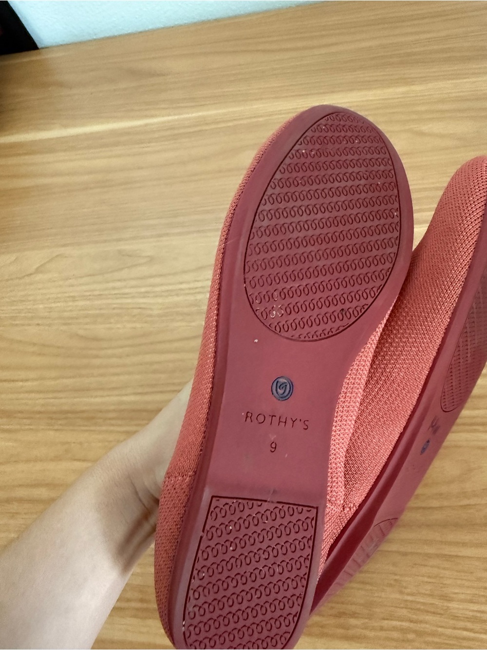 Rothy's Copper Rose Knit Round Toe Ballet Flat loafer Size 9 - Picture 4 of 7